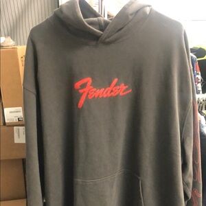 Lucky Brand Gray Hoodie with Red Fender Logo